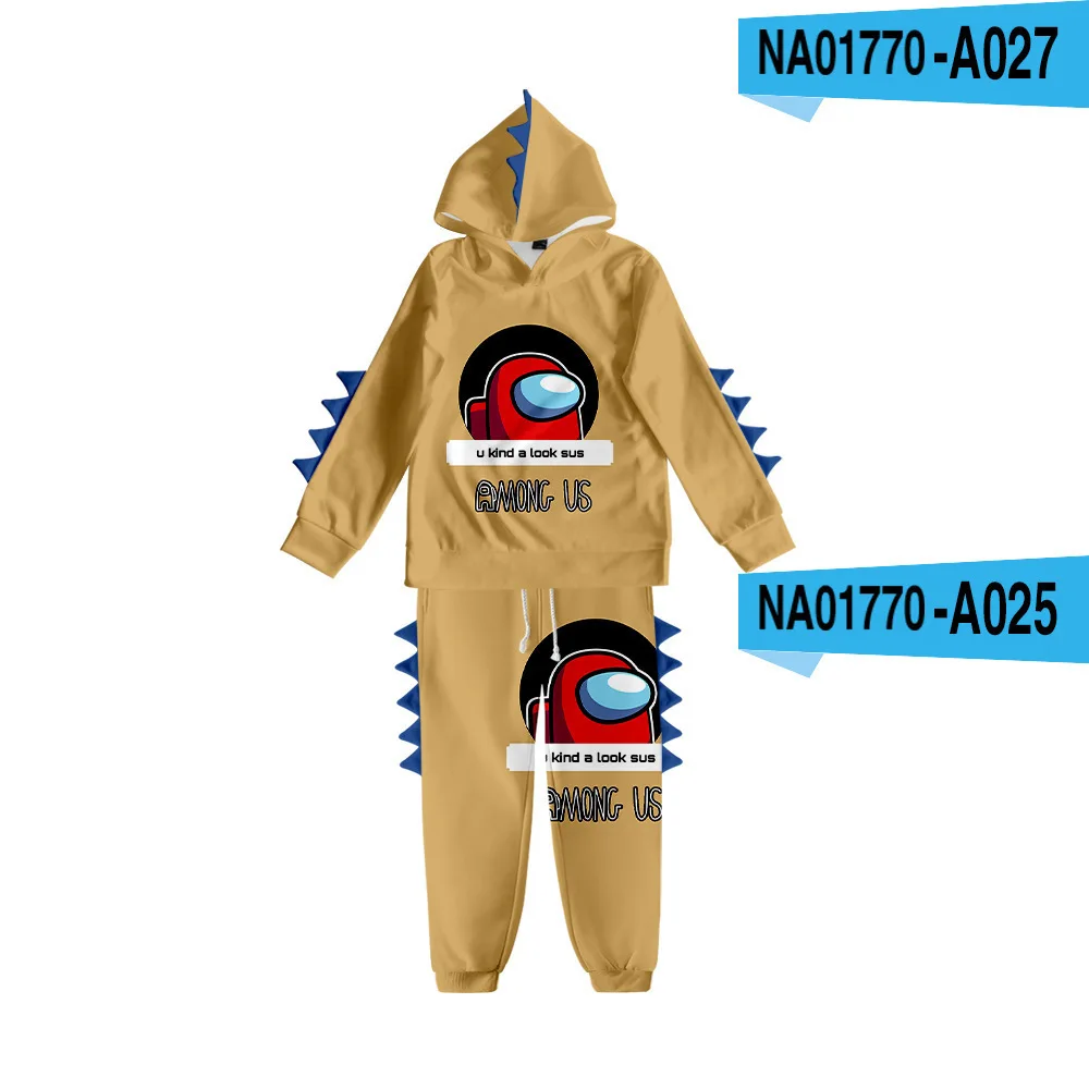 

Cute, warm, comfortable and interesting cartoon animal children's Dinosaur sweater set