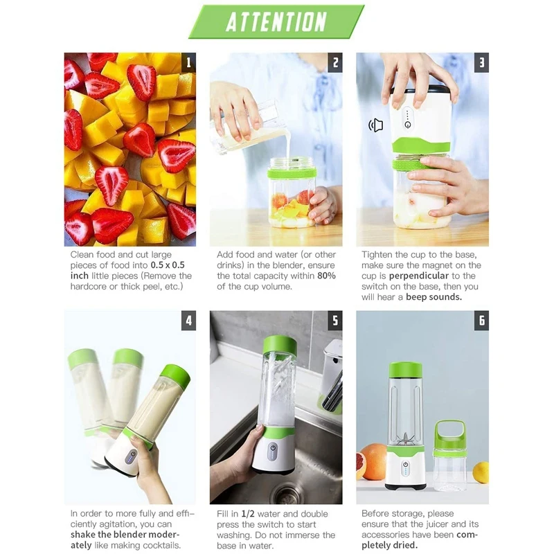 Портативный блендер USB ручной коктейли и смузи для путешествий соковыжималка