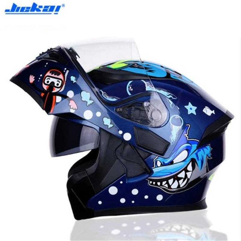Мотоциклетный шлем JIEKAI с откидной крышкой модульный для мотокросса двумя