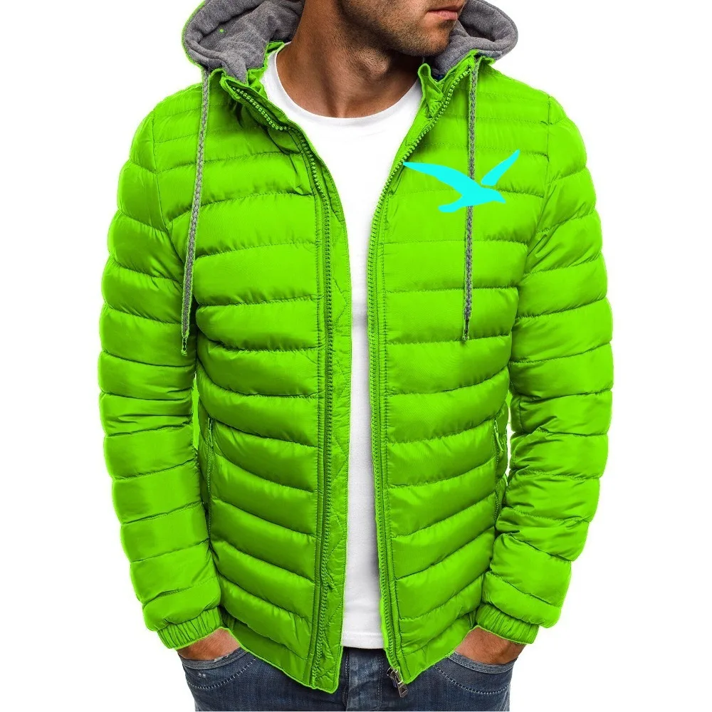 ZOGAA Men Winter Parkas Fashion Solid Hooded Cotton Coat Jacket Casual Warm Clothes Mens Overcoat Streetwear Puffer Jacket