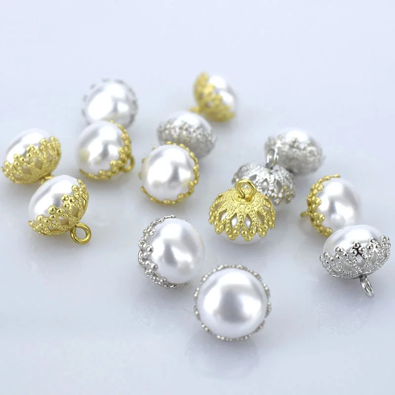 Золотые серебряные жемчужные пуговицы для одежды модная рубашка декоративная