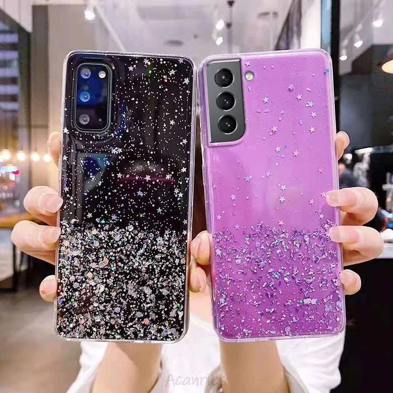 

Bling Diamond Star Glitter Phone Case For Samsung Galaxy S21 Ultra Plus S20 FE Ultra Plus S10 Lite S10e S9 S8 Plus Back Cover