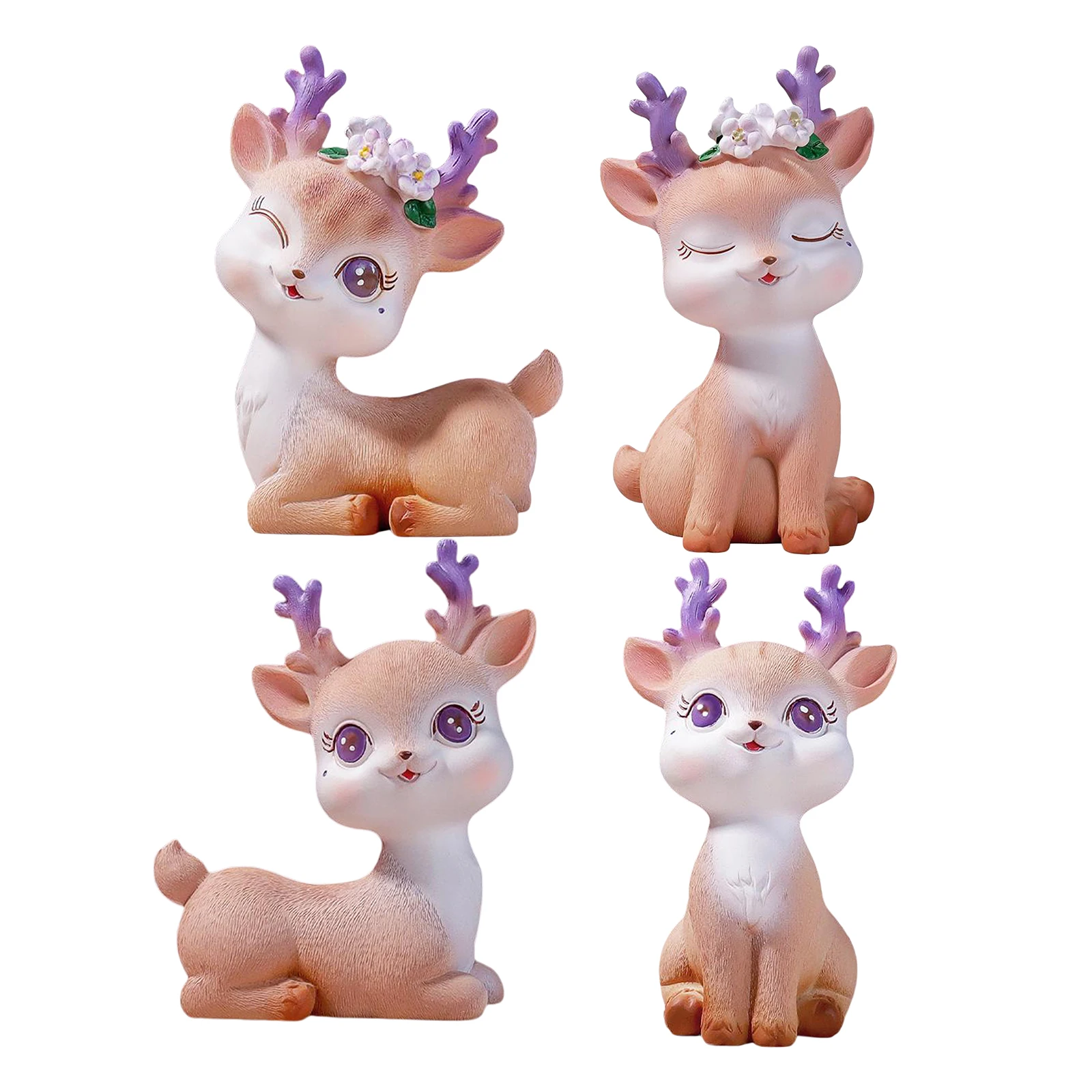 

Mini Deer Figurine for Art Decor Resin Craft Deer Statue for Fairy Garden Decor Home Garden Table Decoration Accessories