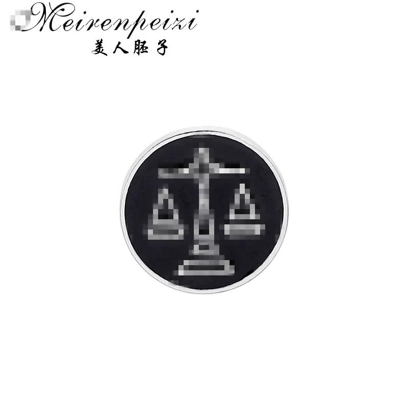 Meirenpeizi весы, броши для мужчин, круглые значки для баланса, брошь для костюма на булавке, воротник, украшение, аксессуары для рубашки, брендовые ювелирные изделия - Окраска металла: as photo