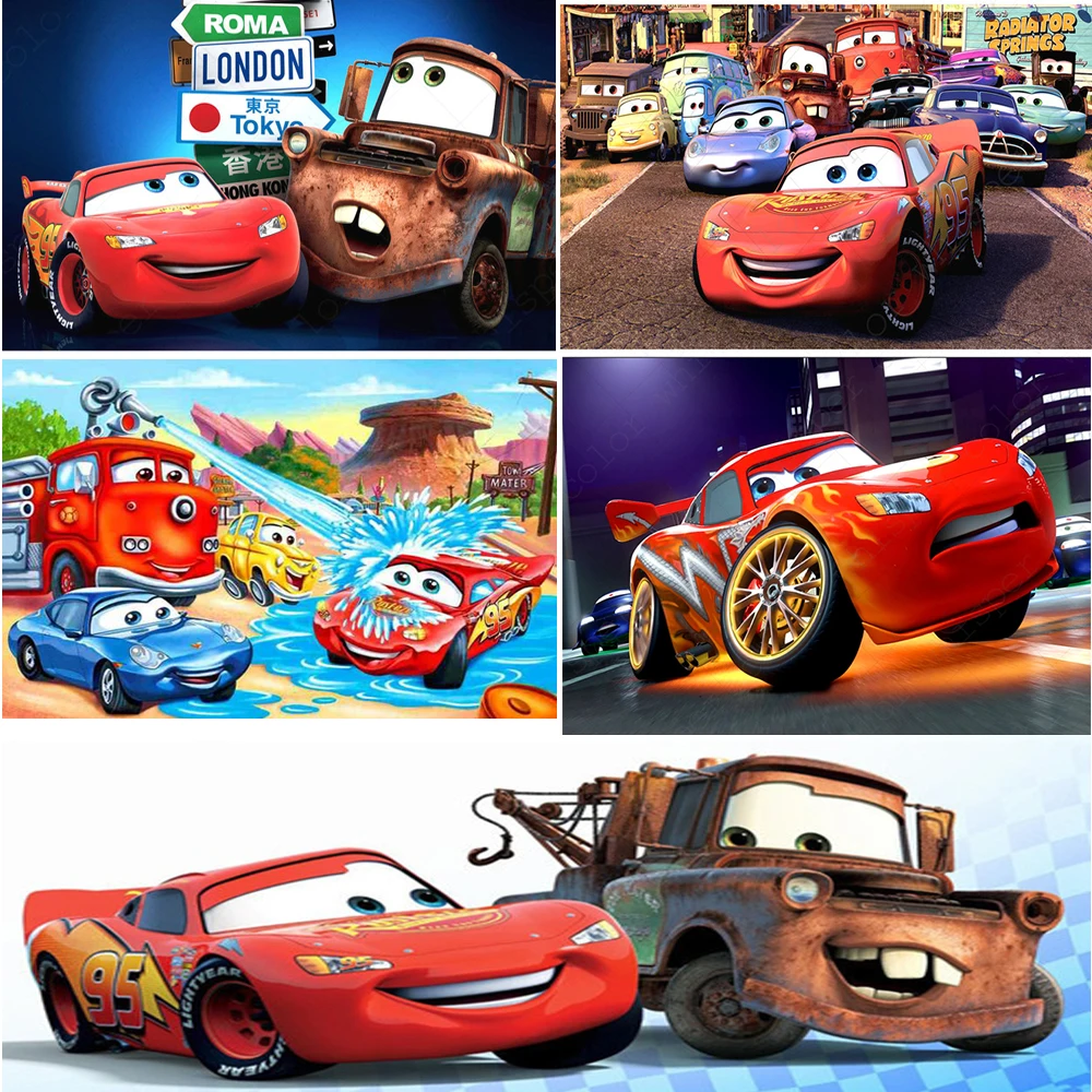 Совершенно новая алмазная живопись Тачки Disney 5D клетчатая/Алмазная вышивка