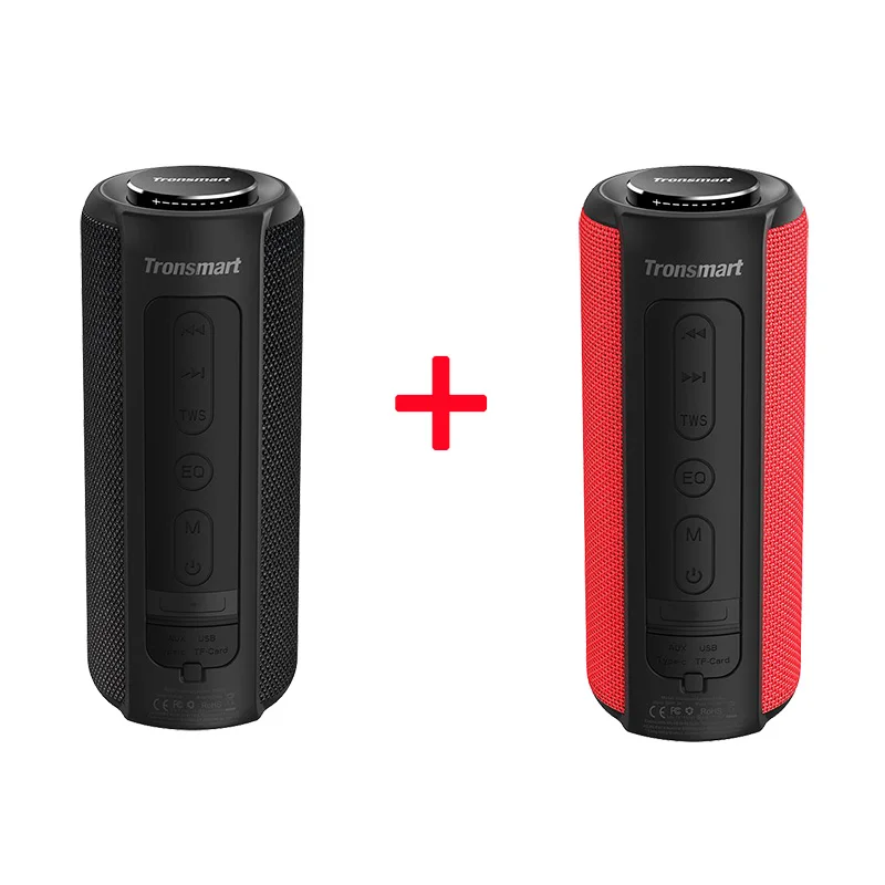 Tronsmart Element T6 Plus портативная Bluetooth Колонка 40 Вт TWS SD TF IPX6 Водонепроницаемый Саундбар с глубоким басом для телефонов Siri - Цвет: one black one red