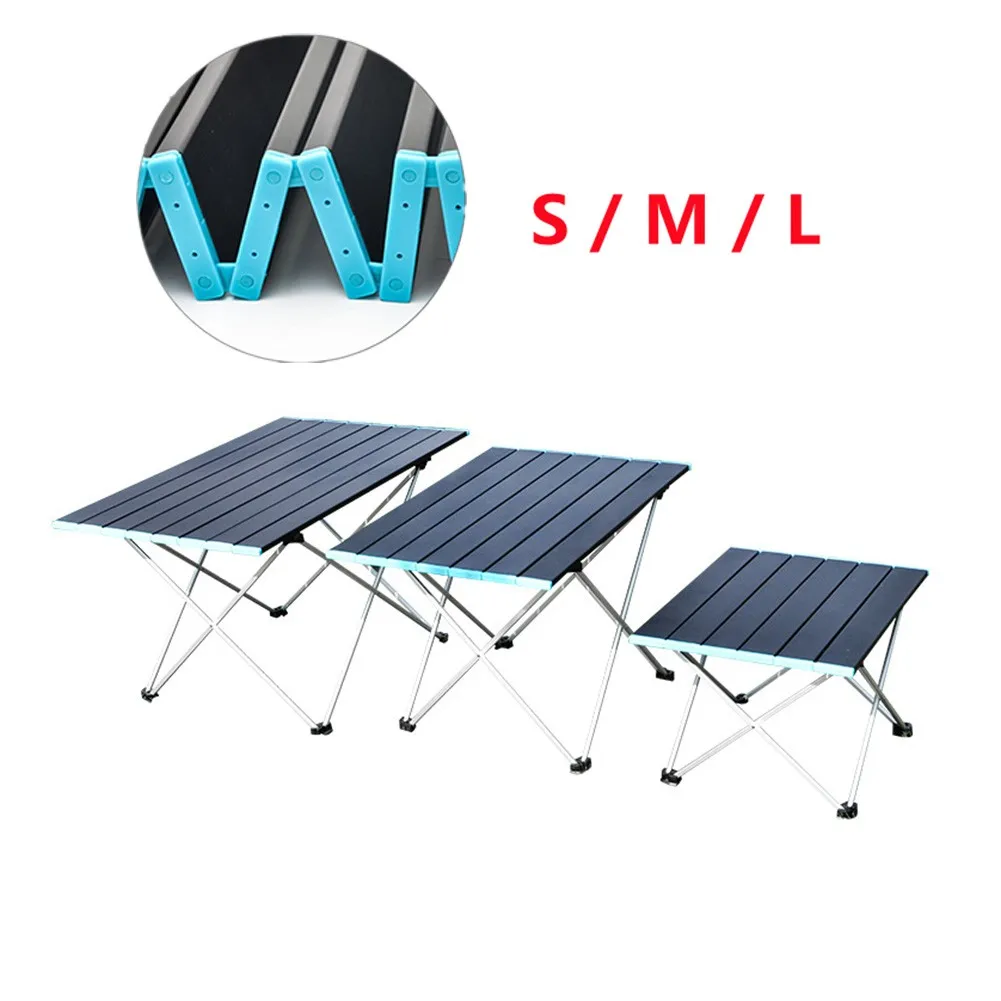 

Foldable Table Portable Outdoor Camping Furniture Computer Bed Tables Picnic LightWeight Aluminium Frame Desk Board Bracket Bag