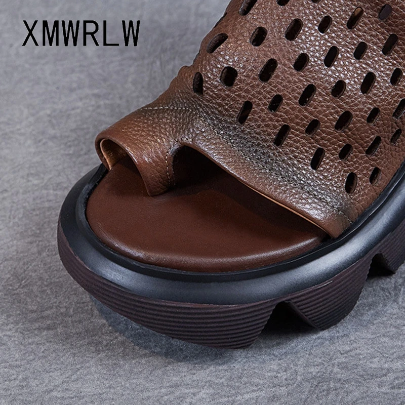 Сандалии XMWRLW женские из натуральной кожи босоножки ручной работы в ретро стиле