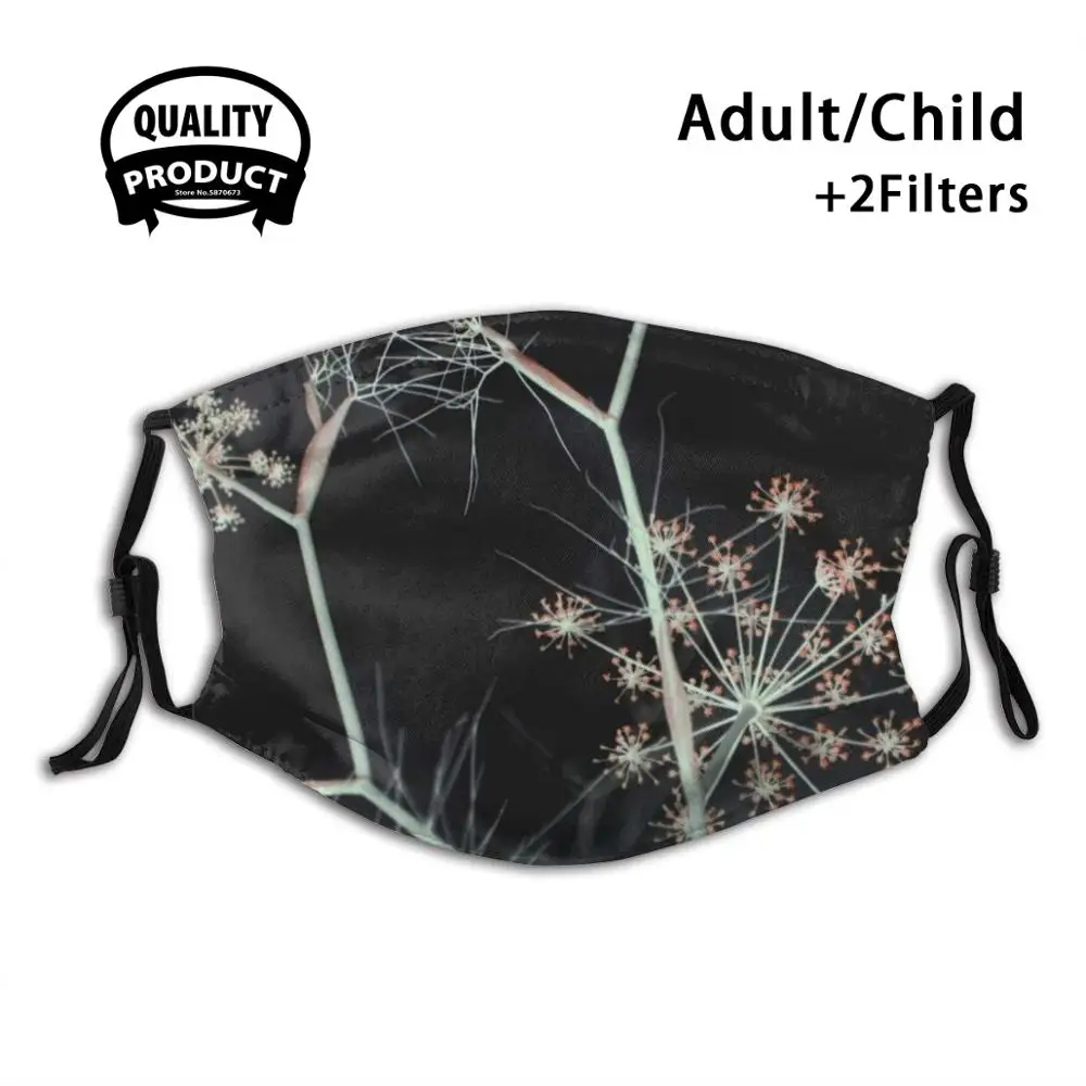 

Night Whispers. Dark Floral Fashion Mouth Masks Filter Adult Kids Face Mask Dark Floral Abstract Harmony Plant Growth Vitality
