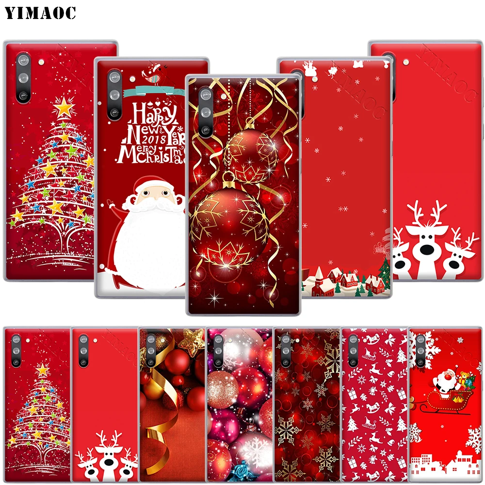 YIMAOC новогодний Рождественский чехол для телефона Samsung Galaxy A5 A6 A7 A8 A9 J3 J5 J7 Note 8 9 10 M10