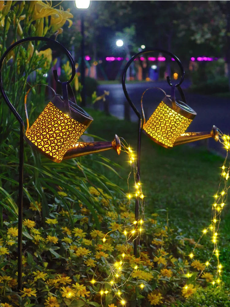 

Светодиодная лампа на солнечной энергии, лампа для полива банок, украшение для сада, наружные украшения для двора, украшение для внутреннег...