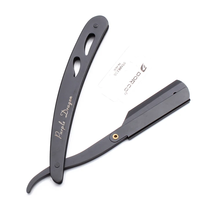 Z6102 Hei No Bag 1 комплект, фиолетовый дракон, Брендовые мужские прямые парикмахерские лезвия, стальной складной нож для бритья, инструменты для удаления волос, бритва с лезвием Z6102 - Цвет: Z6102 Hei No Bag
