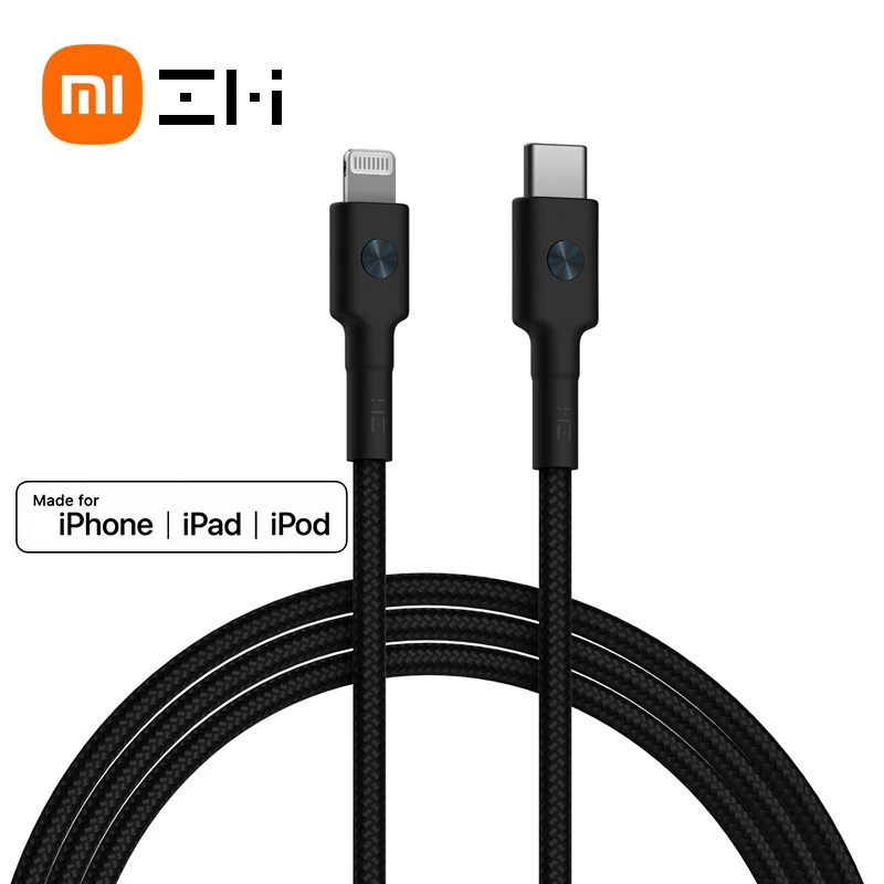 Оригинальный зарядный кабель ZMI MFI с usb type c на Lightning для iPhone 12 11 xs xr 8 Apple ipad pro быстрое