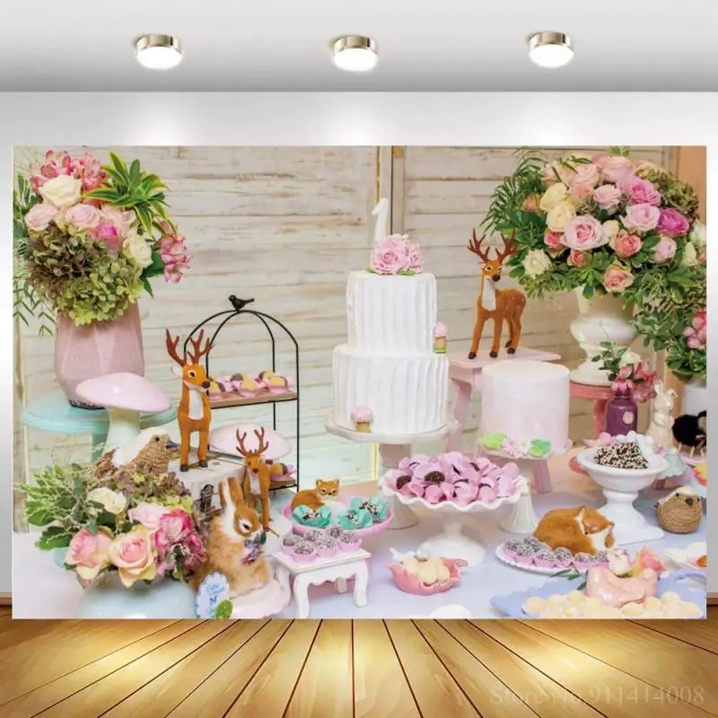 

Smash Cake Dessert Table Decor Backdrop Newborn Baby Kids Birthday Celebration Room Wall Poster Vinyl Background Photography