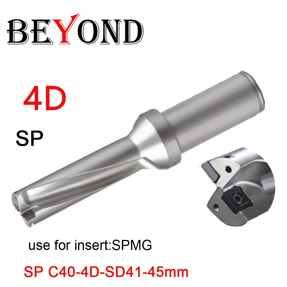 BEYOND SP 4D U drill 41 42 43 44 45mm fast Indexable small bit drilling for SPMG SPMG140512 insert mechanical Lathe cooling hole
