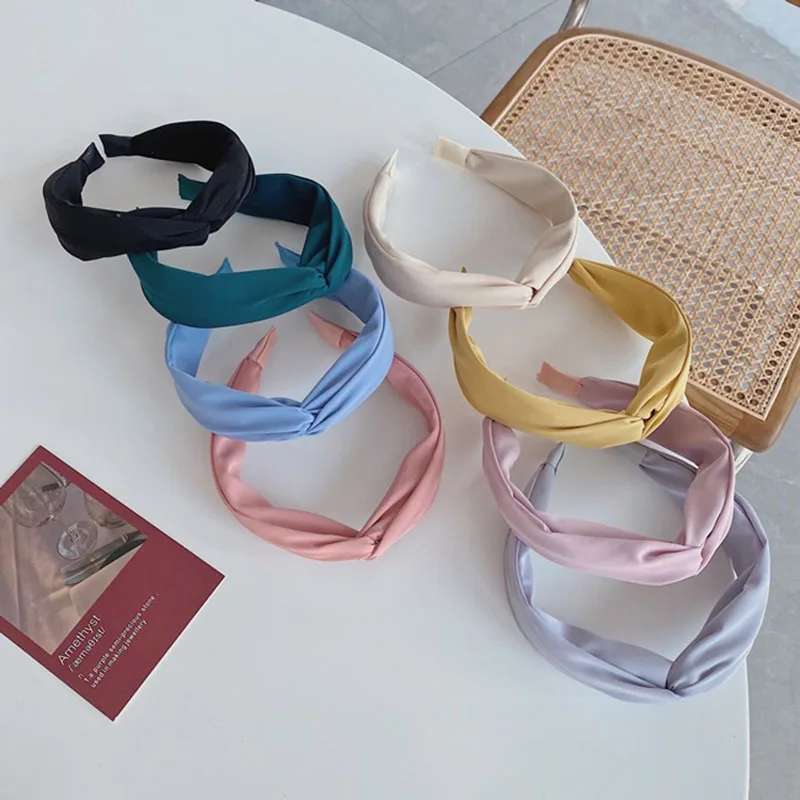 

Cross Knot Soft Hair Hoop Make Up Wash Face Styling Tool Classic Solid Color Headband Women Girls Simple Hair Accessories
