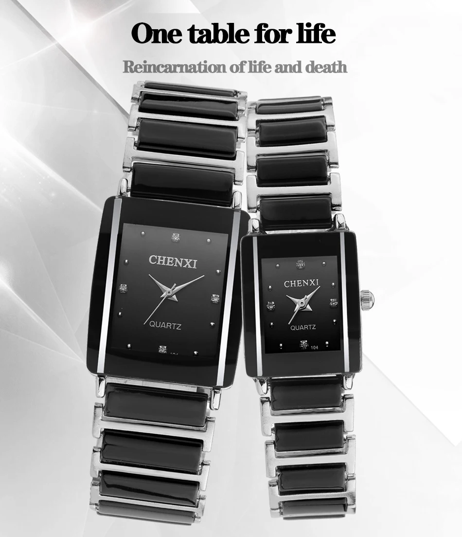

CHENXI 104 Trend Simple Style Couple Watches Women And Men's Ceramic Band Fashion Casual Sports Quartz Waterproof Wristwatch