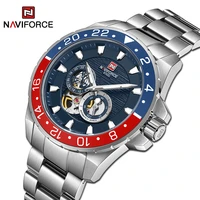 naviforce brand casual watch for men luminous automatic mechanical movement 10atm waterproof steel strap watch relogio masculino