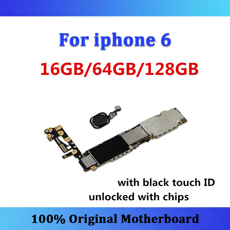 Для iphone 7 материнская плата разблокированная для iphone 7 Материнские платы с/без Touch ID черный/белый/золотой с системой IOS