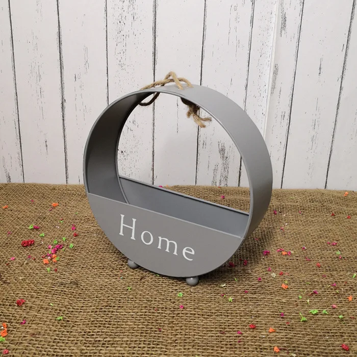 

Creative Iron Wall Hanging Flower Basket Plant Bonsai Pots Metal Handmade Wall Storage Shelf For Home Balcony Garden Decoration