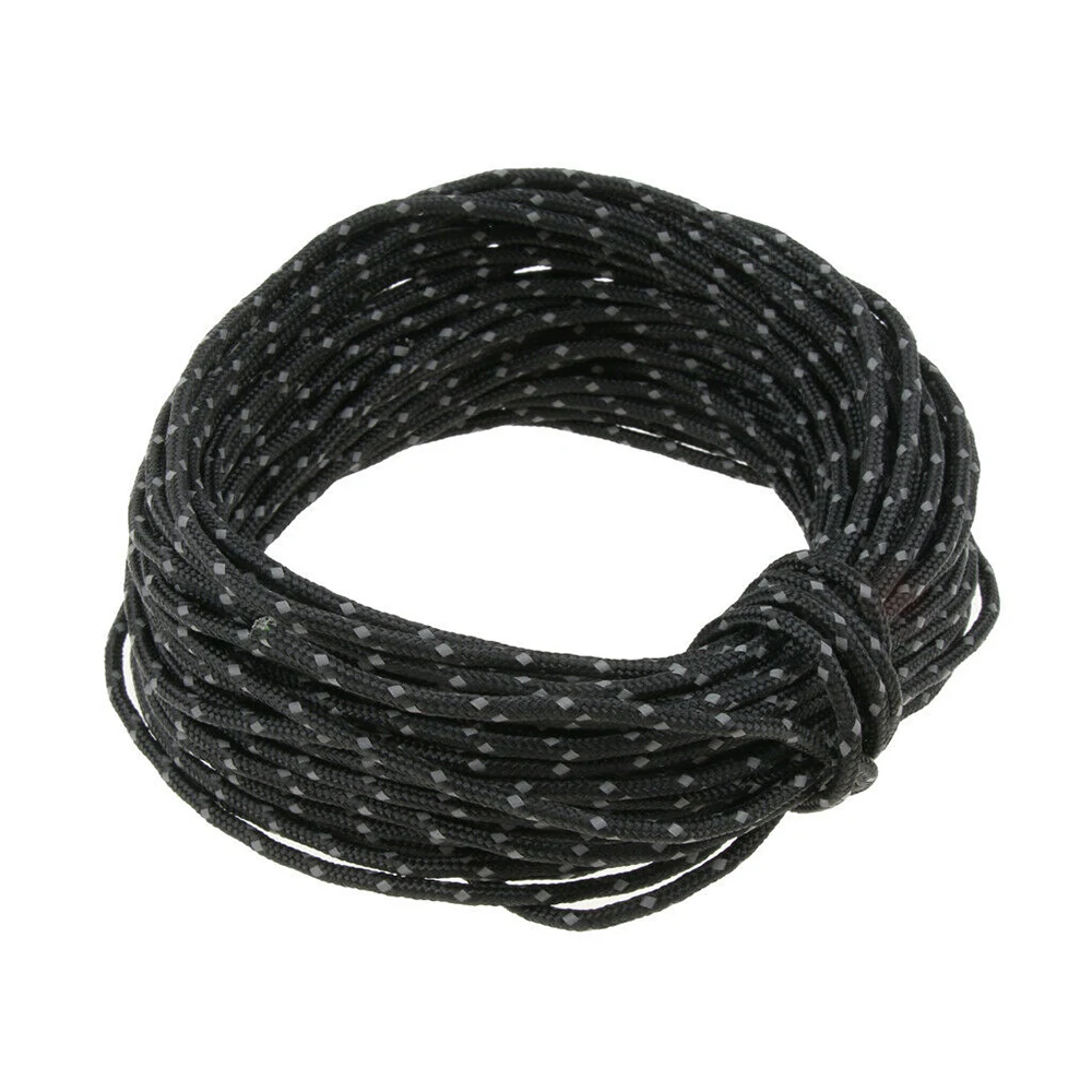

1 Pcs Tent Reflective Rope 2.5MM 50foot Reflective Guyline Camping Tarp Tent Rope Line Cord Black