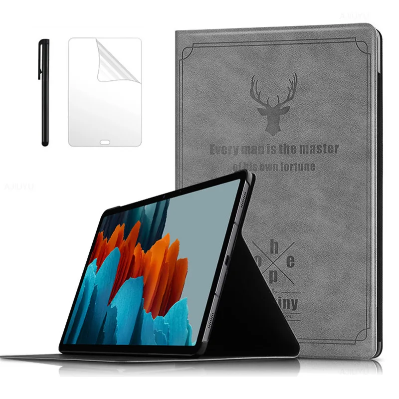 

Кожаный смарт-чехол для Samsung Galaxy Tab S7, защитный чехол для Samsung Galaxy Tab S7 11 SM-T870 T875, чехол 2020 + Подарочная пленка