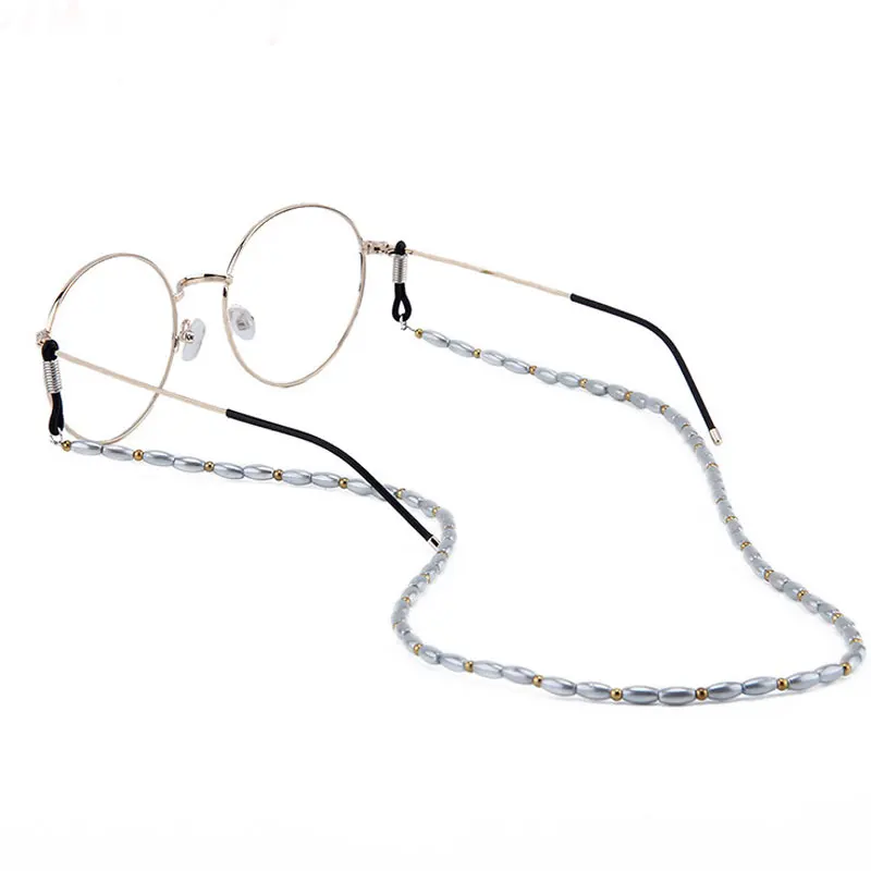 Одноцветные очки с искусственным жемчугом и бусинами цепочка ремешки для очков