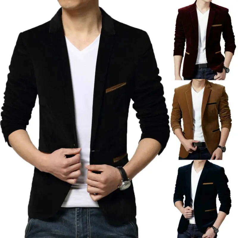 2019 новый модный мужской костюм куртки весна осень английский стиль полный рукав