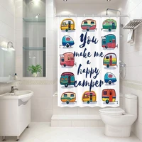 cartroon shower curtain for camper trailer camping bathroom you make me a happy camper stall shower curtains with hooks set