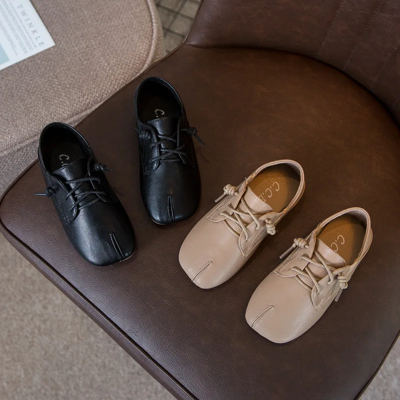 Весенняя детская кожаная обувь Детская брендовая на плоской подошве Модная для