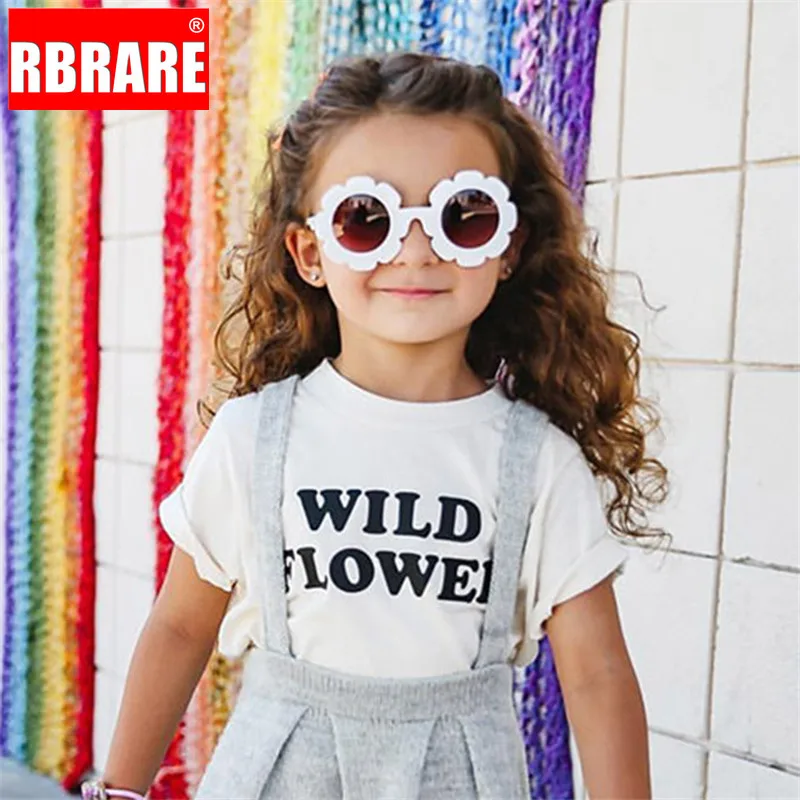 RBRARE Pink Sun Flower Child Sunglasses Candy Color Cute Round Wild Concave Shape Personality Baby Anti-UV Street Beat Glasses | Аксессуары