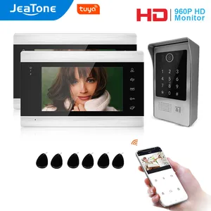 jeatone 960pahd tuya wifi ip video door phone intercom system multiple monitors code keypadrfid cardapp unlock access control free global shipping