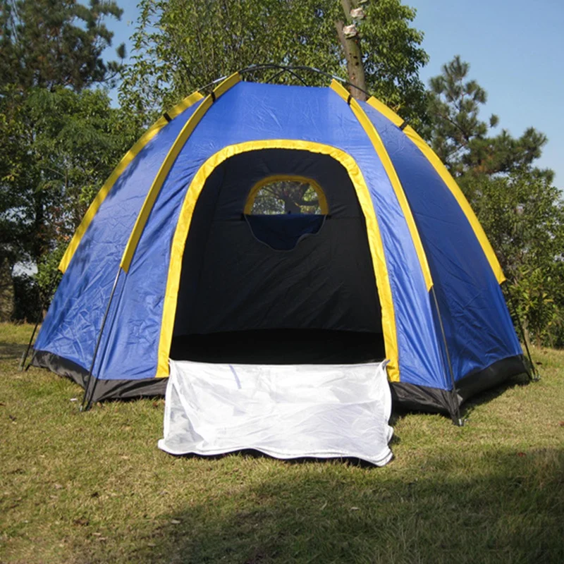 

3-4 Person Camping Tent Backpacking Tents Hexagon Waterproof Automatic Outdoor Hiking Tent Camping Sun Shelters