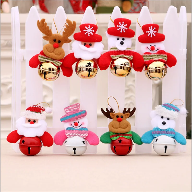 

Christmas Decorations Xmas Tree Bell Ornaments Santa Claus Bell Snowman Doll Christmas Bell Ornaments Decoration Supplies