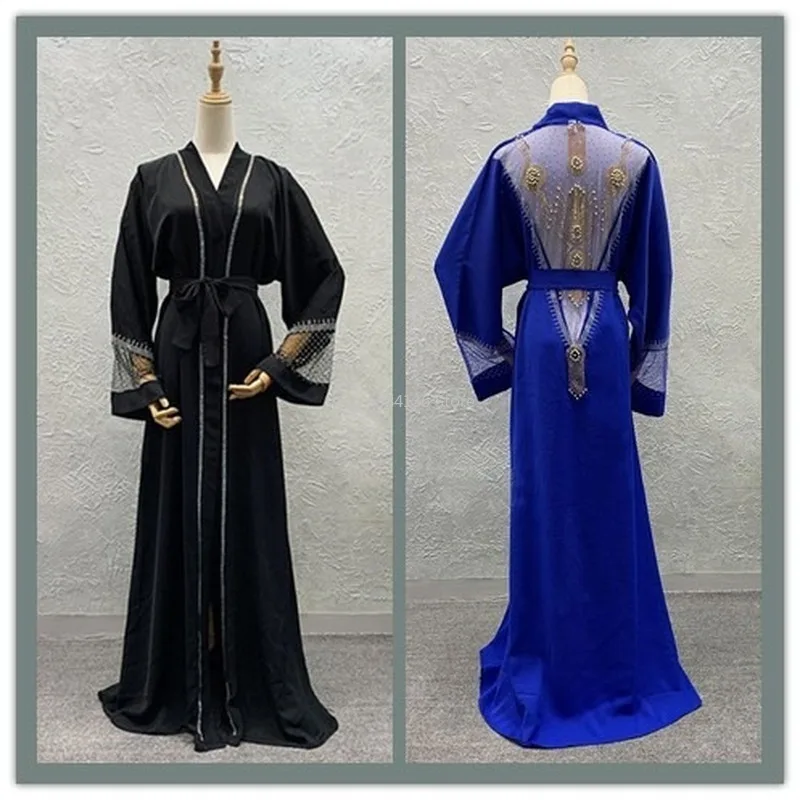 ИД Рамадан абайя кимоно кардиган вышивка хиджаб мусульманское платье Кафтан