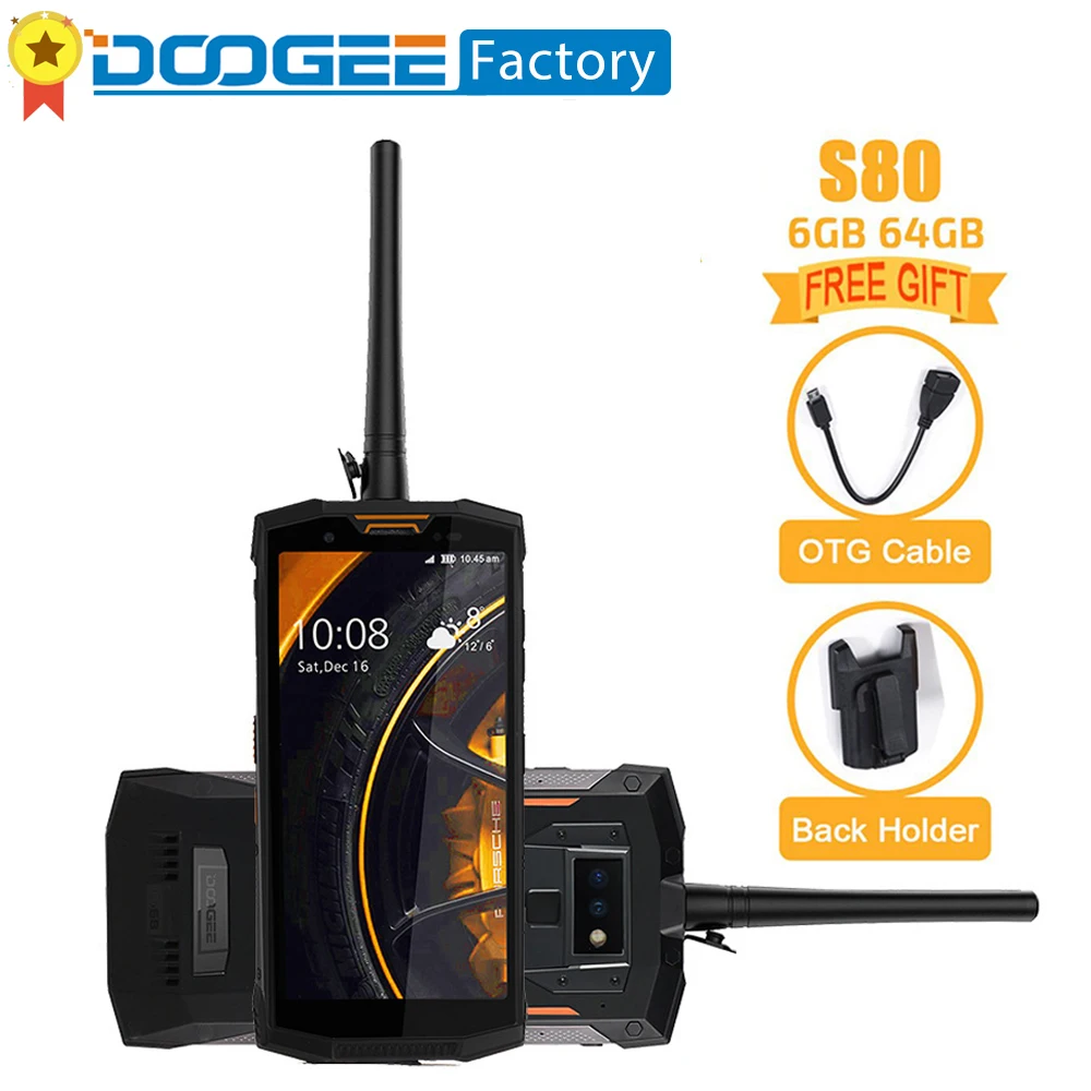 DOOGEE S80 10080 мАч большой аккумулятор смартфон 6 ГБ + 64 Гб 16 МП камера 5 99 &quotFHD экран