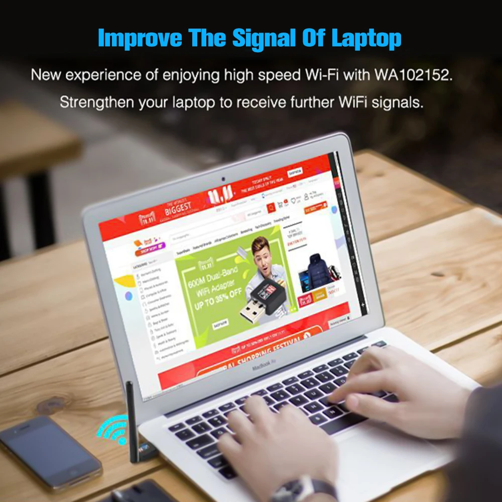 USB беспроводная сетевая карта 150 м Wi Fi внешняя точка доступа LAN адаптер 2 дБ антенна