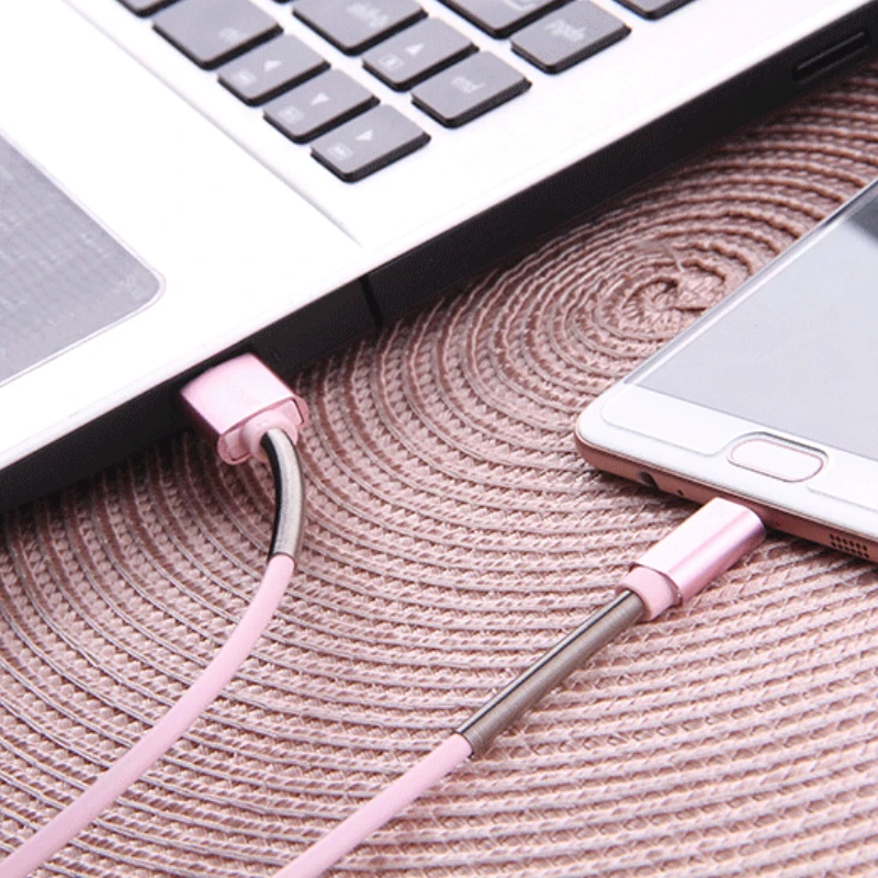 KNYUSB To Micro USB Fast Durable Charging Cable Data Transmission Half-Spring for Android Mobile Phone | Электроника