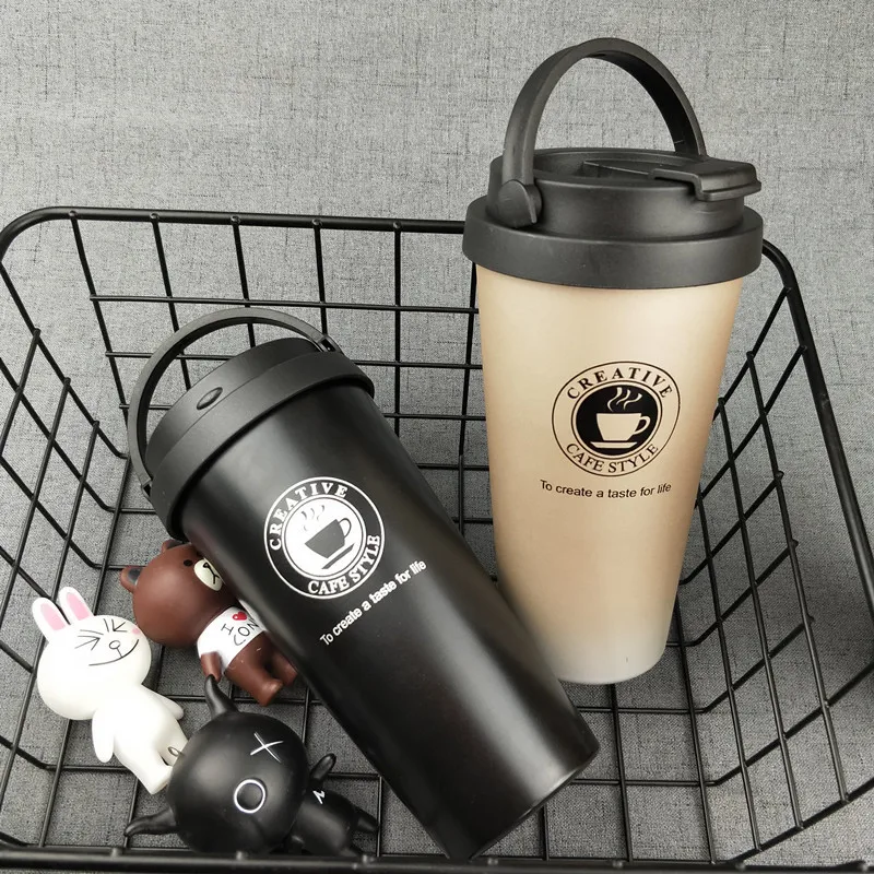 500 мл Кофе Кружка Творческий 304 Нержавеющая сталь дорожная кружка с двойными