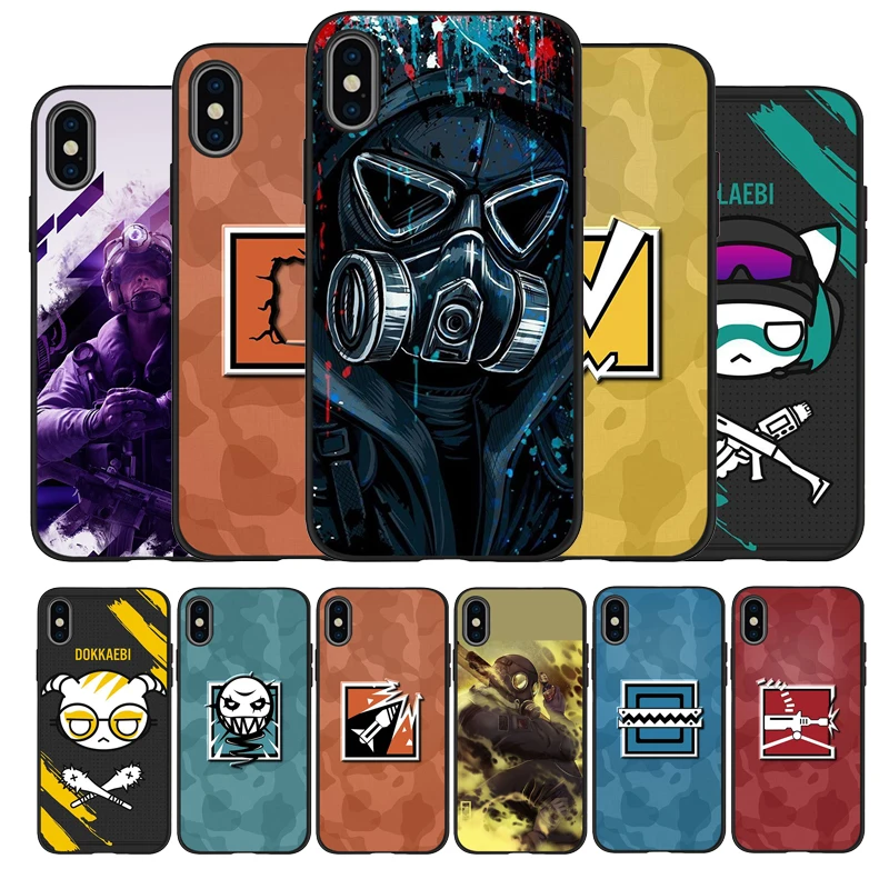 Черный ТПУ чехол для iphone 11 pro MAX 5 6 6s 7 8 plus x 10 XR XS силиконовый R6 Rainbow Six Siege