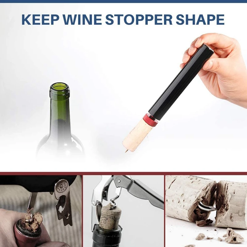 

Wine Bottle Opener and Preserver Set,Electric Wine Vacuum Stopper with Air Pressure Wine Cork Remover Pump Wine Opener