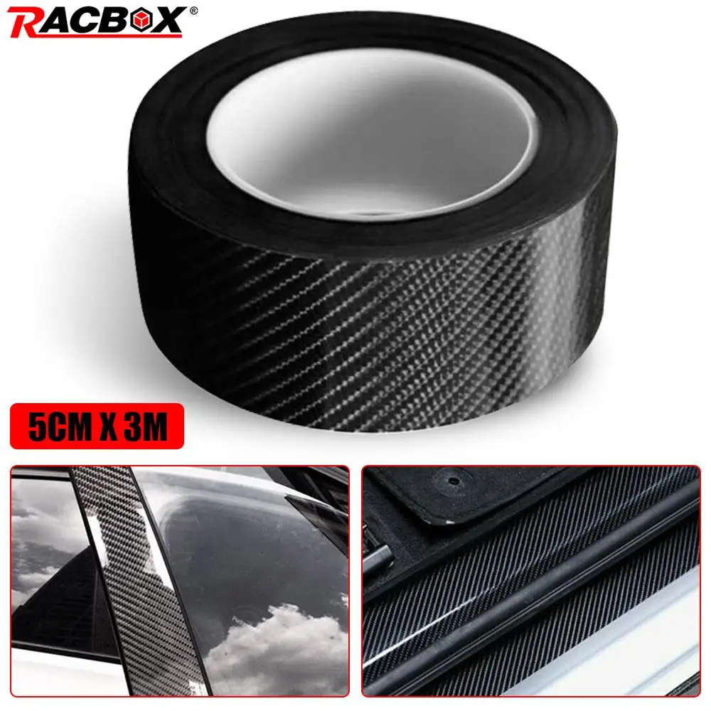 3 м 5D автомобильный порог Противоударная полоса углеродное волокно текстурная