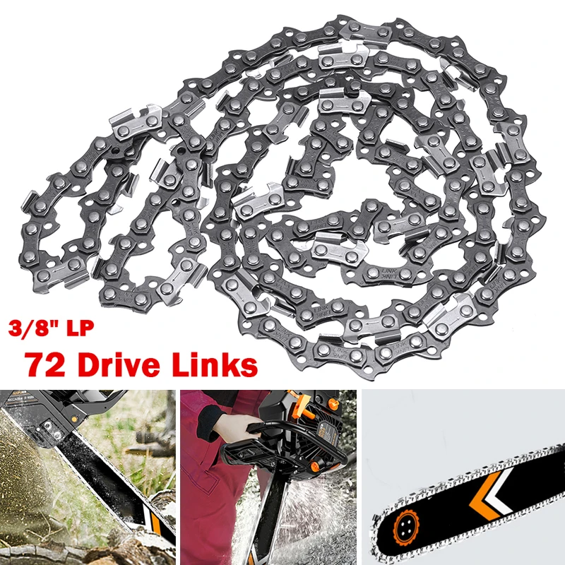 

20" Chainsaw Saw Chain Blade 3/8"LP .050 Gauge 72DL Shape Blade for Wood Cutting Garden Saw Chain Replacement Chiansaw Parts
