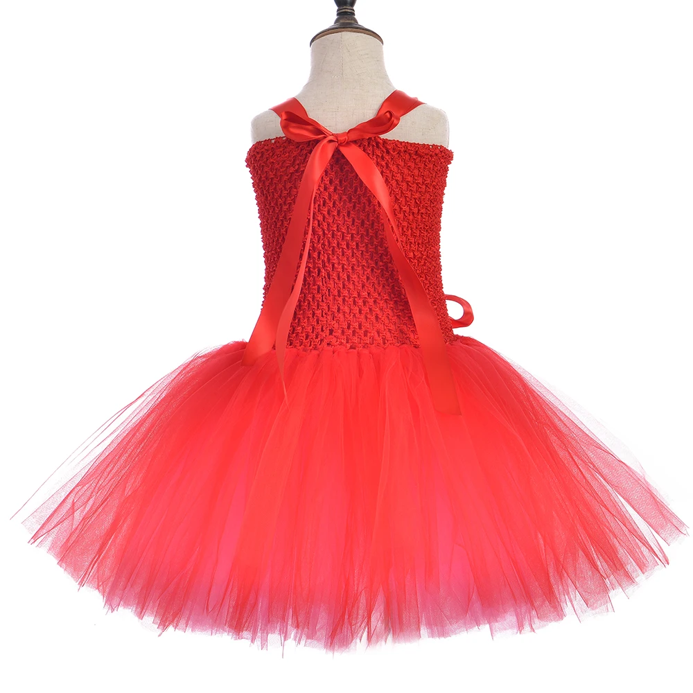 Однотонное красное синее зеленое платье-пачка Тюлевое платье для девочки на день