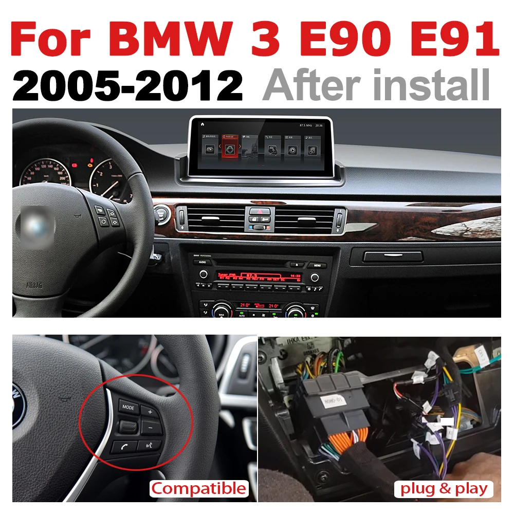 Автомобильная аудиосистема Android 7 0 с GPS-навигацией для BMW 3 серии E90 E91 2005 ~ 2012 Idrive WIFI