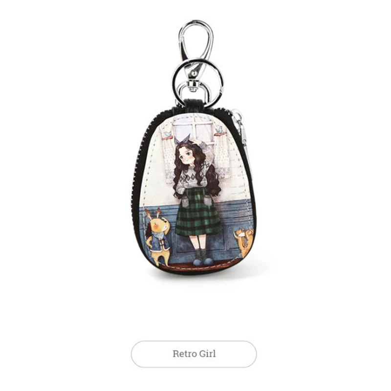 

Fashion Key Bag Key Wallets For Car Key Chains Cover New Lovely Zipper Key Holder Cartoon Women Girl Students Leather Key Case