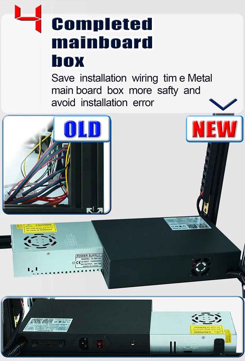 Tronxy X5SA-400 24 в 3D принтер DIY наборы автоматическое выравнивание сенсорный экран Тепловая кровать 400*400 мм