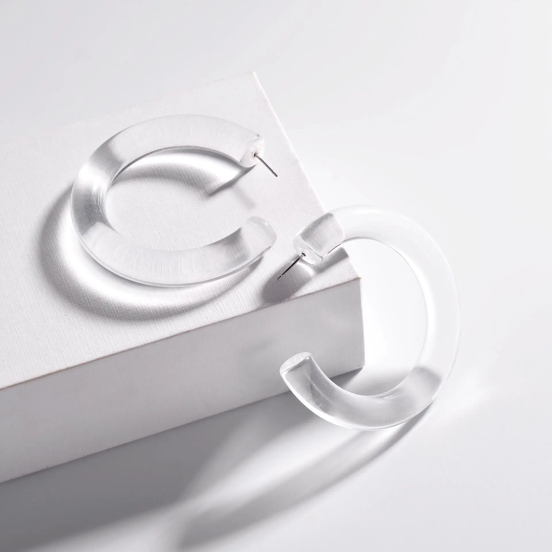 

Big Simple Transparent Resin Acrylic Dangle Earring for Women Clear Geometric Round Statement Hoop Earrings Fashion 2020 Jewelry