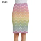 Женская разноцветная юбка KYKU, разноцветная юбка в полоску с абстрактным рисунком, в Корейском стиле, 2019