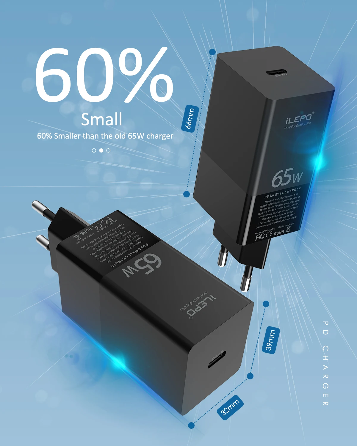 дорожные 65 вт ган usb c pd magsaf адаптер